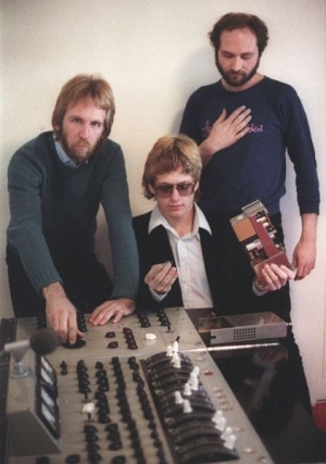 Me, Solberg and Alexander with their Redd 37 (Beatles) console from Abbey Road Studio One                       