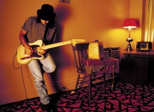 Joe Satriani on the set for the All Alone video          