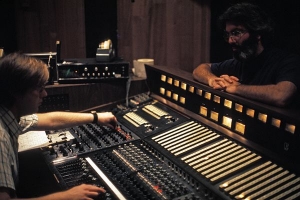 Roger Mayer and Chuck Plotkin recording The Shakers at Electa Asylum LA 1975                                  